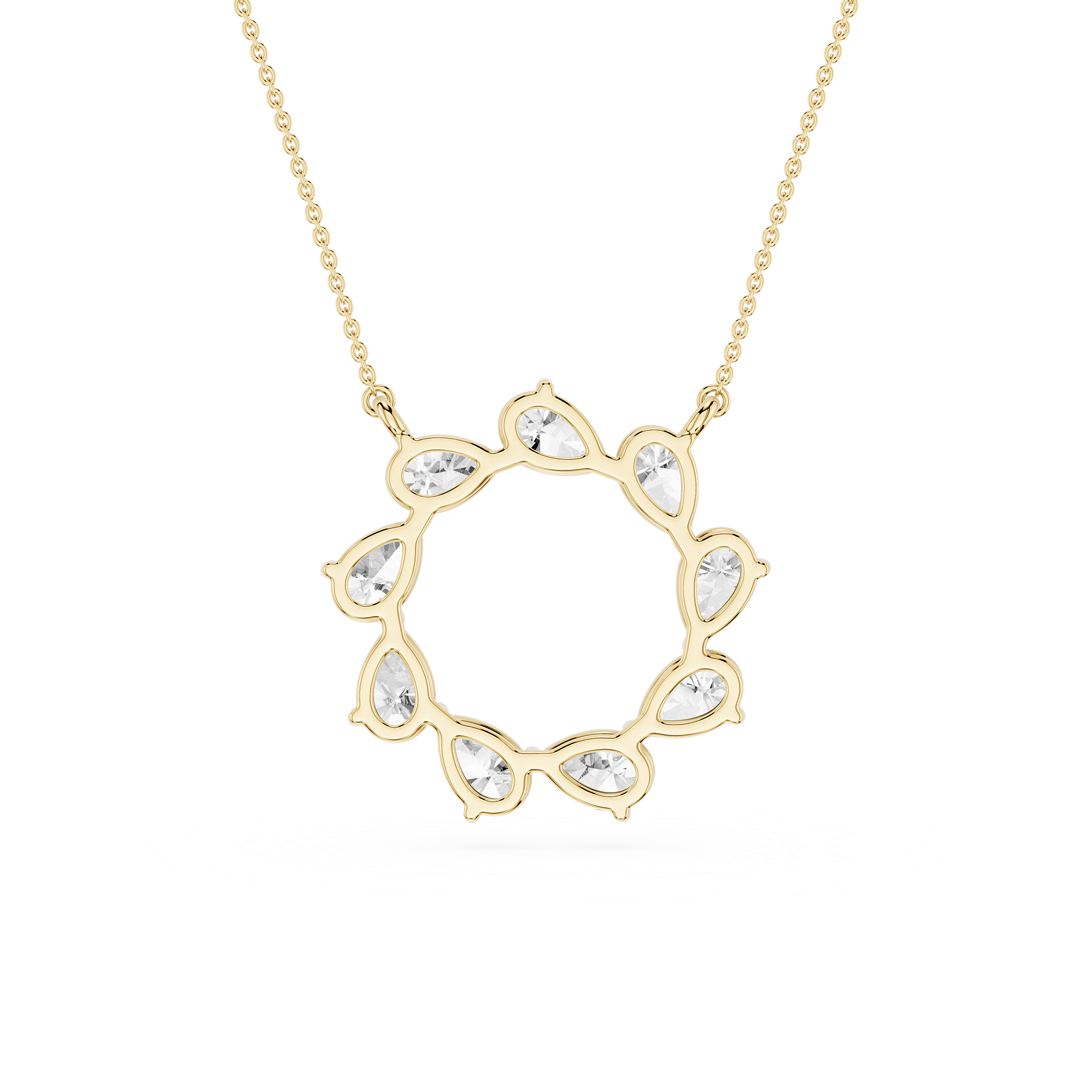 Pear Lab Grown Diamond Open Circle Pendant Necklace