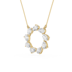 Pear Lab Grown Diamond Open Circle Pendant Necklace
