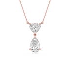Heart And Pear Lab Grown Diamond Drop Pendant Necklace