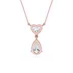 Heart And Pear Lab Grown Diamond Drop Pendant Necklace