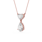Heart And Pear Lab Grown Diamond Drop Pendant Necklace