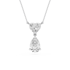 Heart And Pear Lab Grown Diamond Drop Pendant Necklace