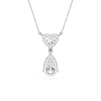 Heart And Pear Lab Grown Diamond Drop Pendant Necklace