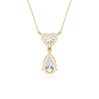 Heart And Pear Lab Grown Diamond Drop Pendant Necklace
