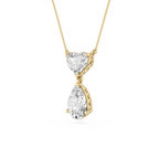 Heart And Pear Lab Grown Diamond Drop Pendant Necklace