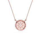 Round Lab Grown Diamond Double Halo Pendant Necklace