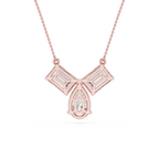 Emerald And Pear Lab Grown Diamond Pendant Necklace