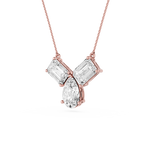 Emerald And Pear Lab Grown Diamond Pendant Necklace
