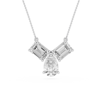 Emerald And Pear Lab Grown Diamond Pendant Necklace