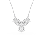 Emerald And Pear Lab Grown Diamond Pendant Necklace