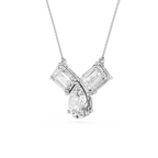 Emerald And Pear Lab Grown Diamond Pendant Necklace