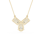 Emerald And Pear Lab Grown Diamond Pendant Necklace