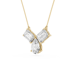 Emerald And Pear Lab Grown Diamond Pendant Necklace