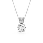 Round Lab Grown Diamond Solitaire Pendant Necklace