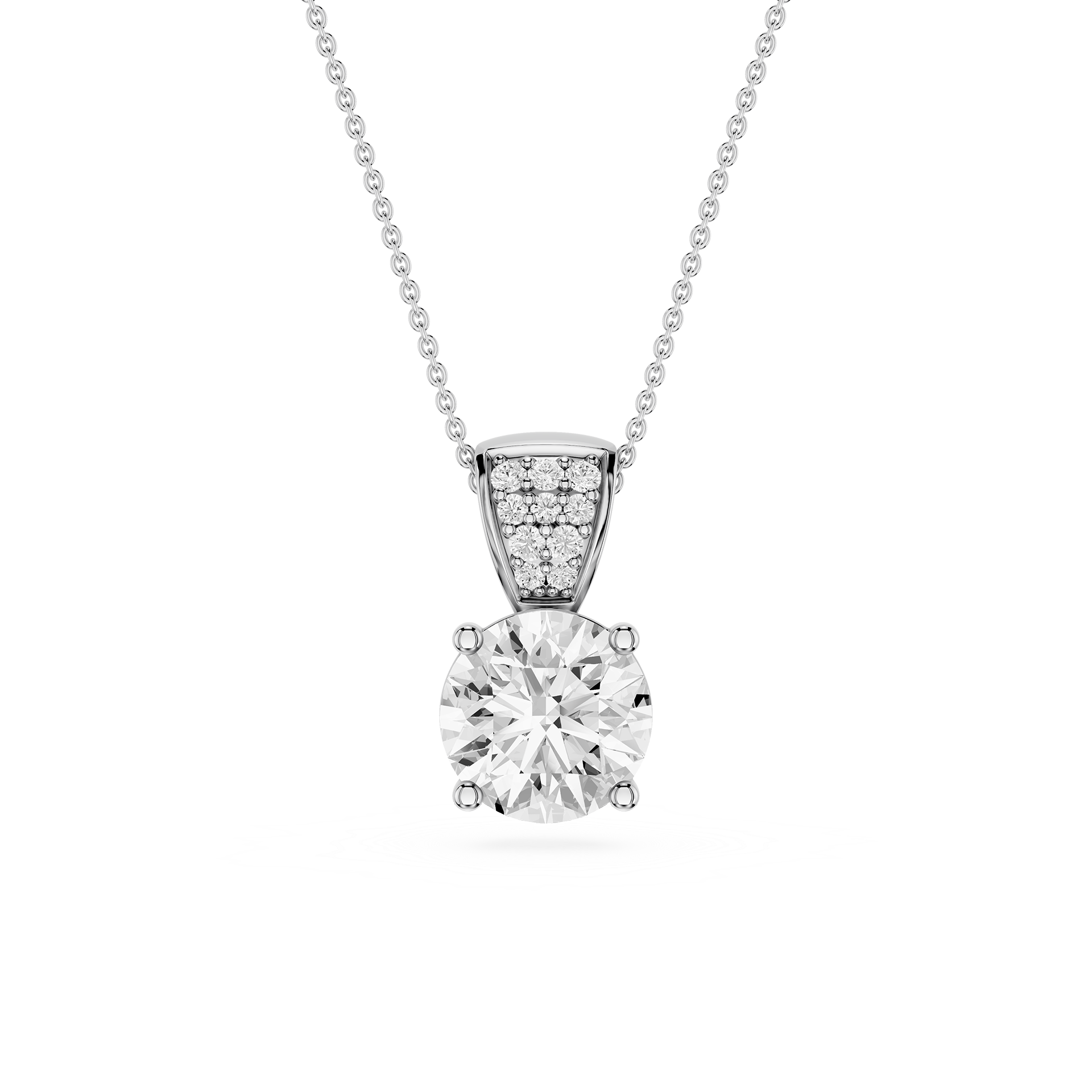 Round Lab Grown Diamond Solitaire Pendant Necklace