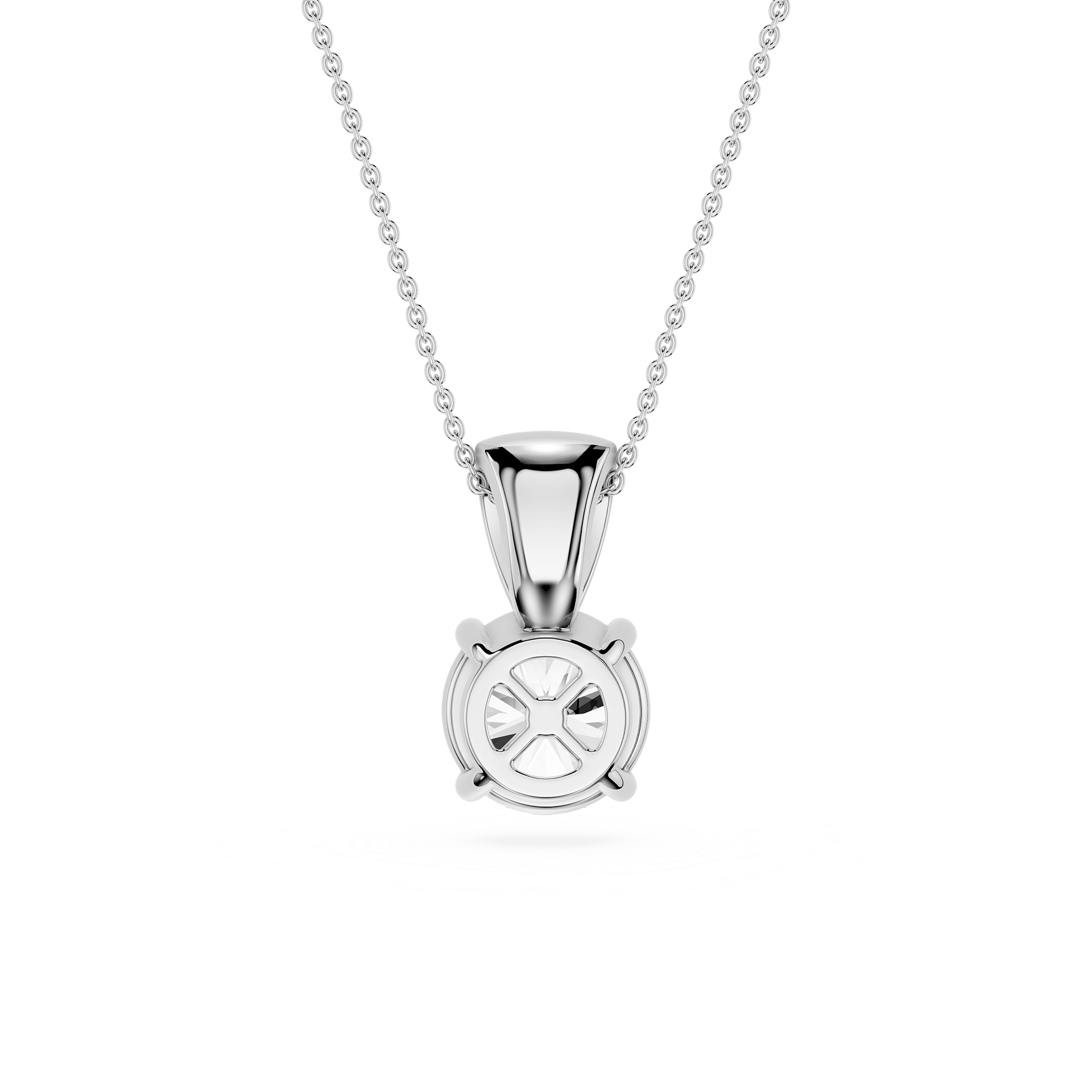Round Lab Grown Diamond Solitaire Pendant Necklace