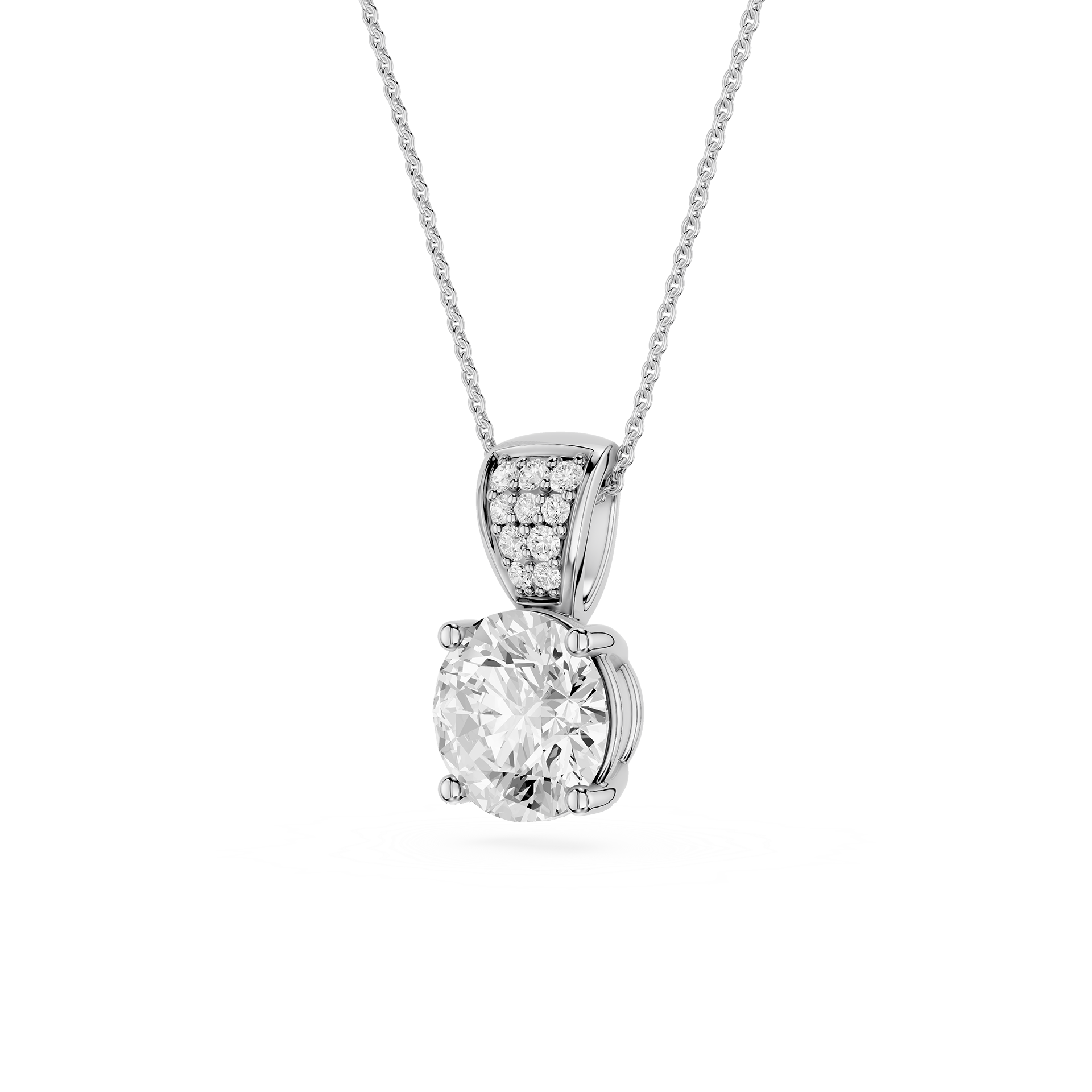 Round Lab Grown Diamond Solitaire Pendant Necklace