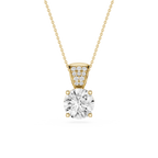 Round Lab Grown Diamond Solitaire Pendant Necklace