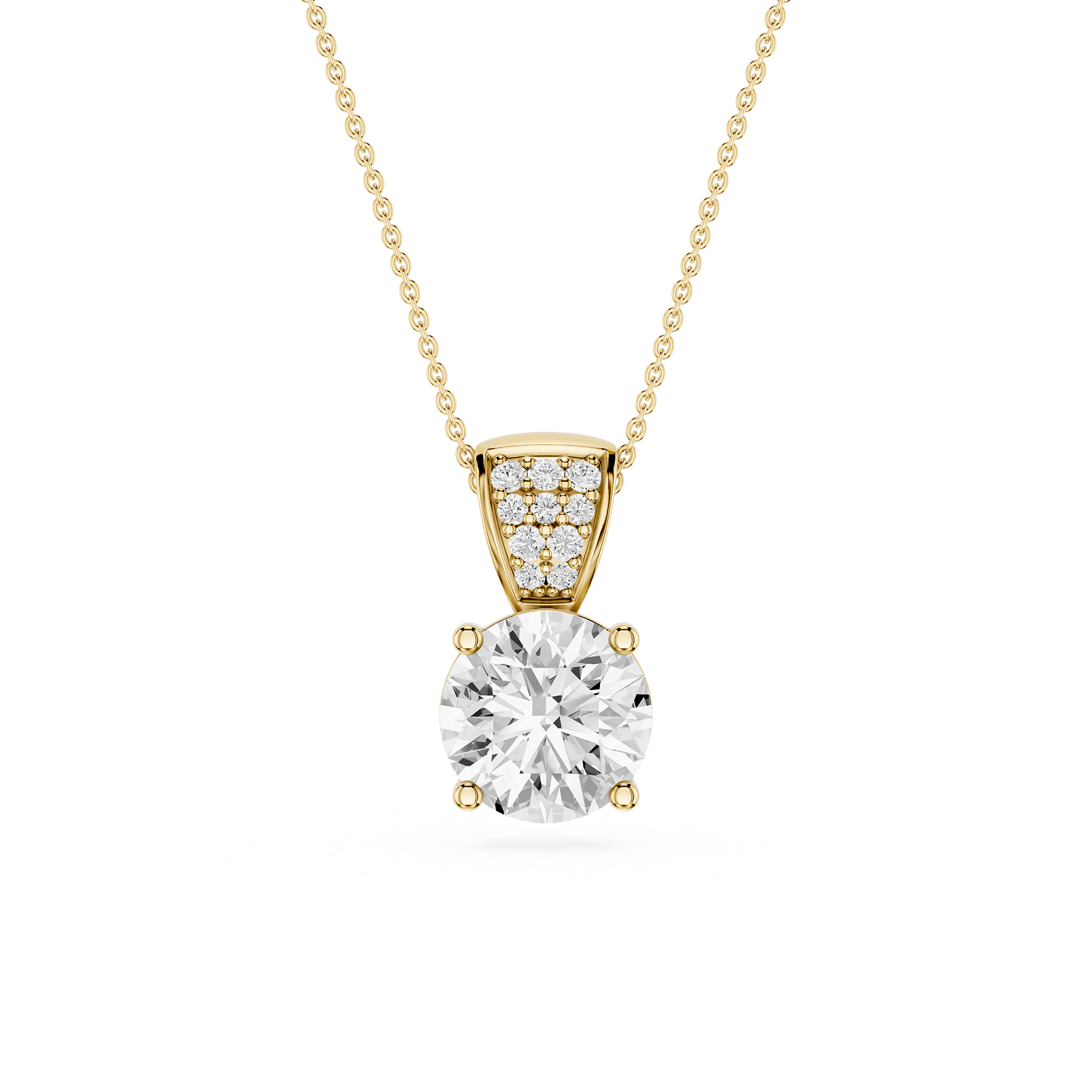 Round Lab Grown Diamond Solitaire Pendant Necklace