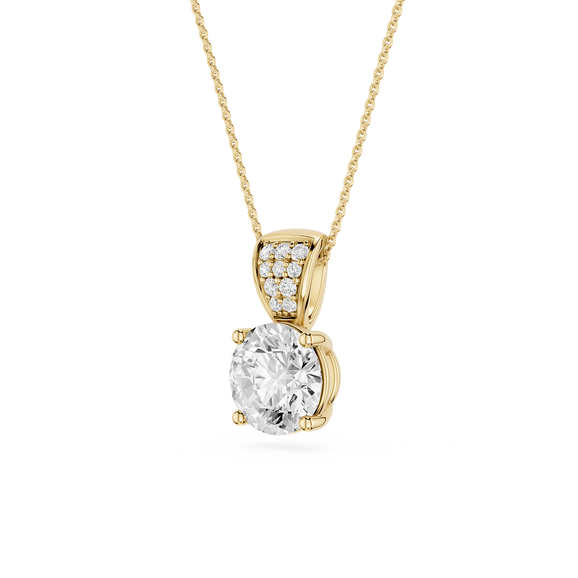 Round Lab Grown Diamond Solitaire Pendant Necklace