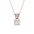 Round Lab Grown Diamond Solitaire Pendant Necklace
