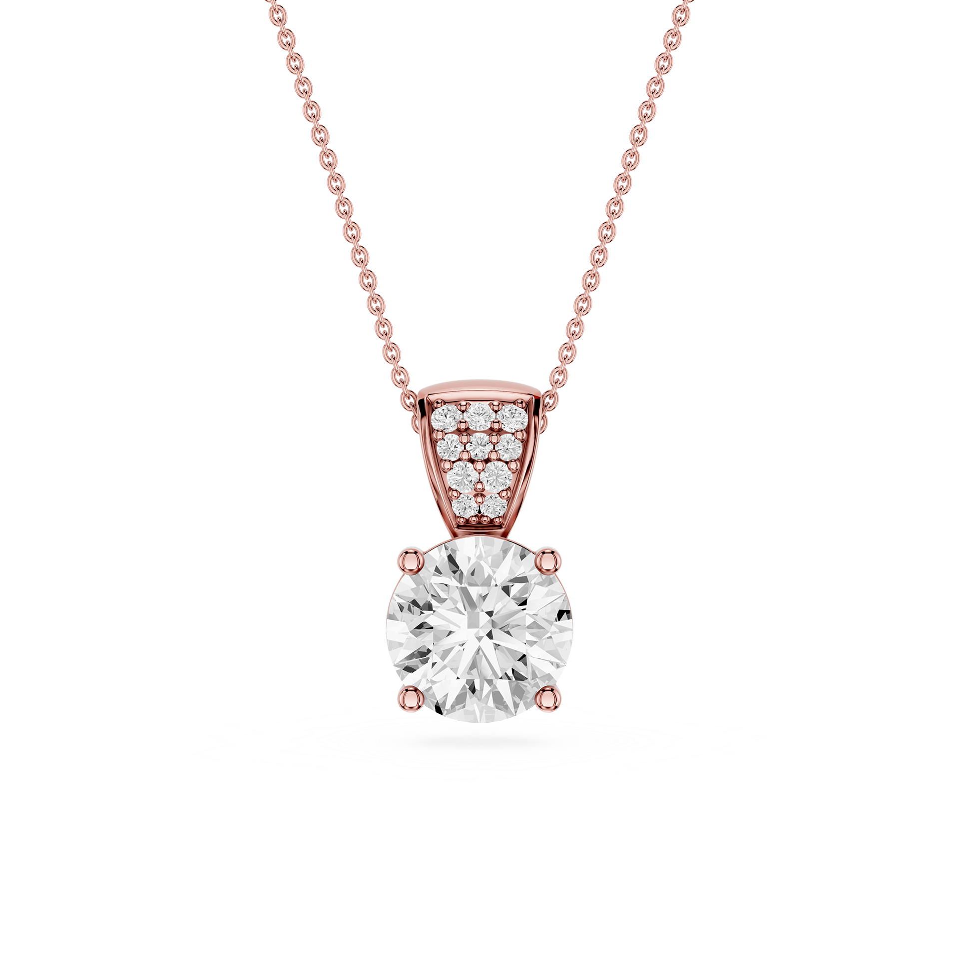 Round Lab Grown Diamond Solitaire Pendant Necklace
