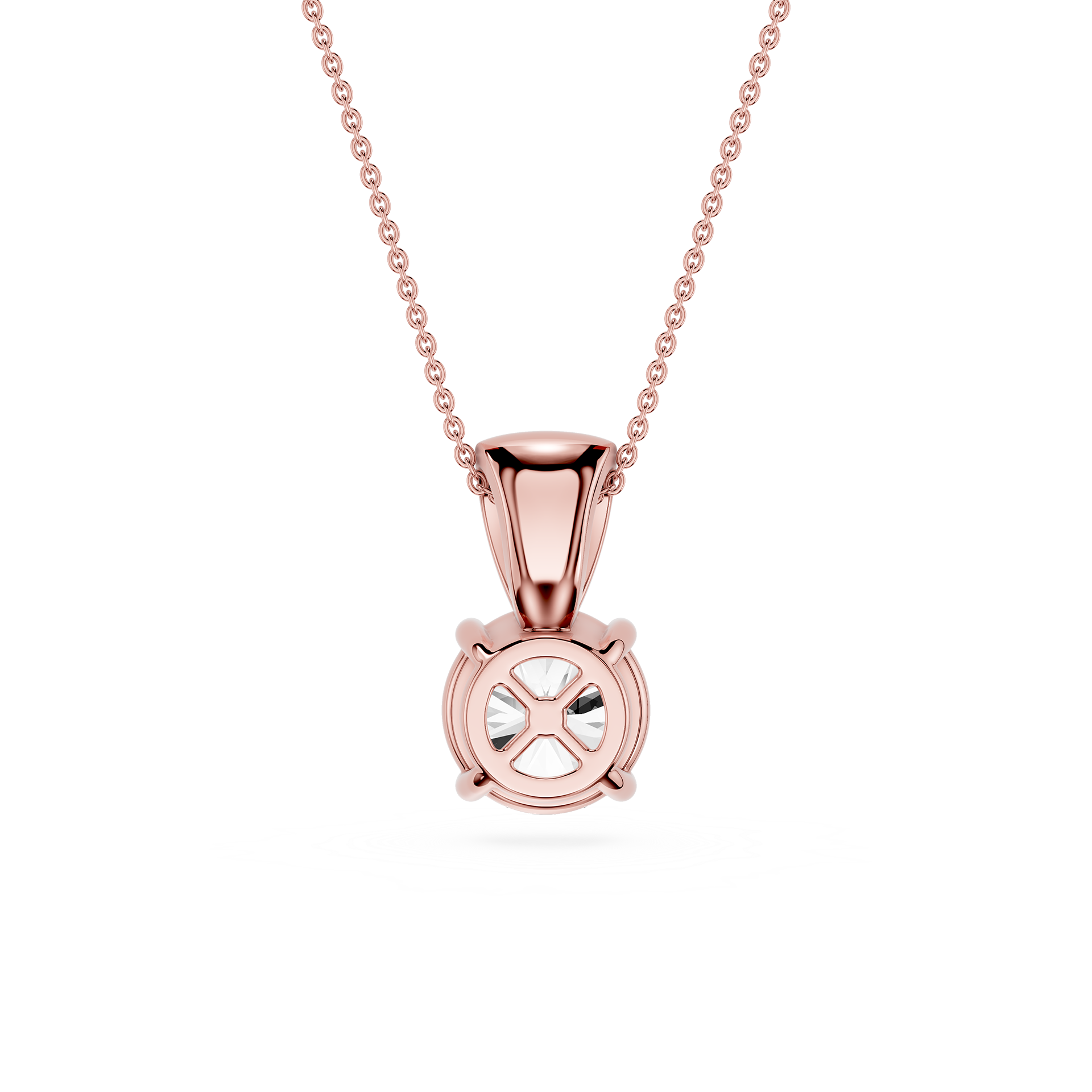 Round Lab Grown Diamond Solitaire Pendant Necklace