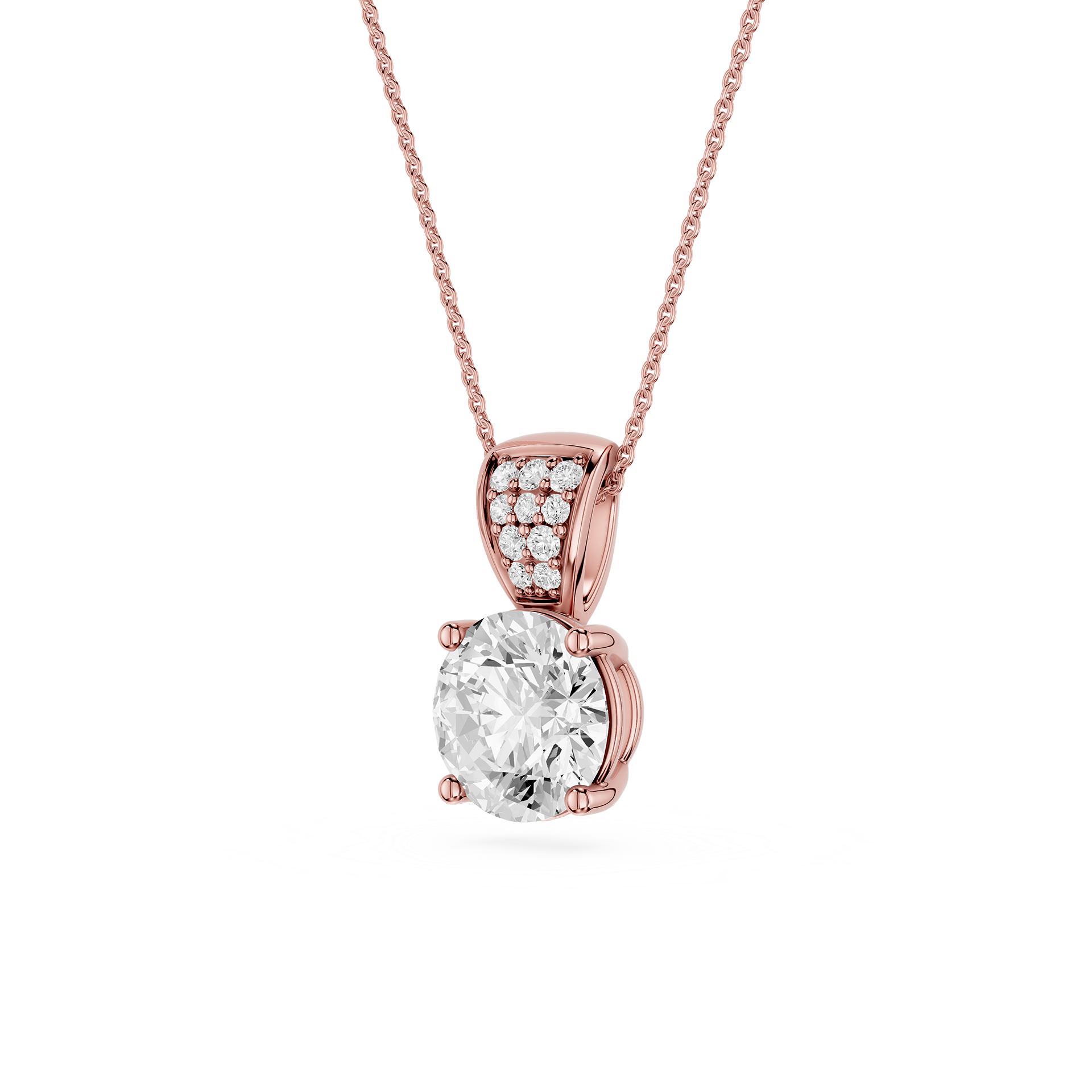 Round Lab Grown Diamond Solitaire Pendant Necklace