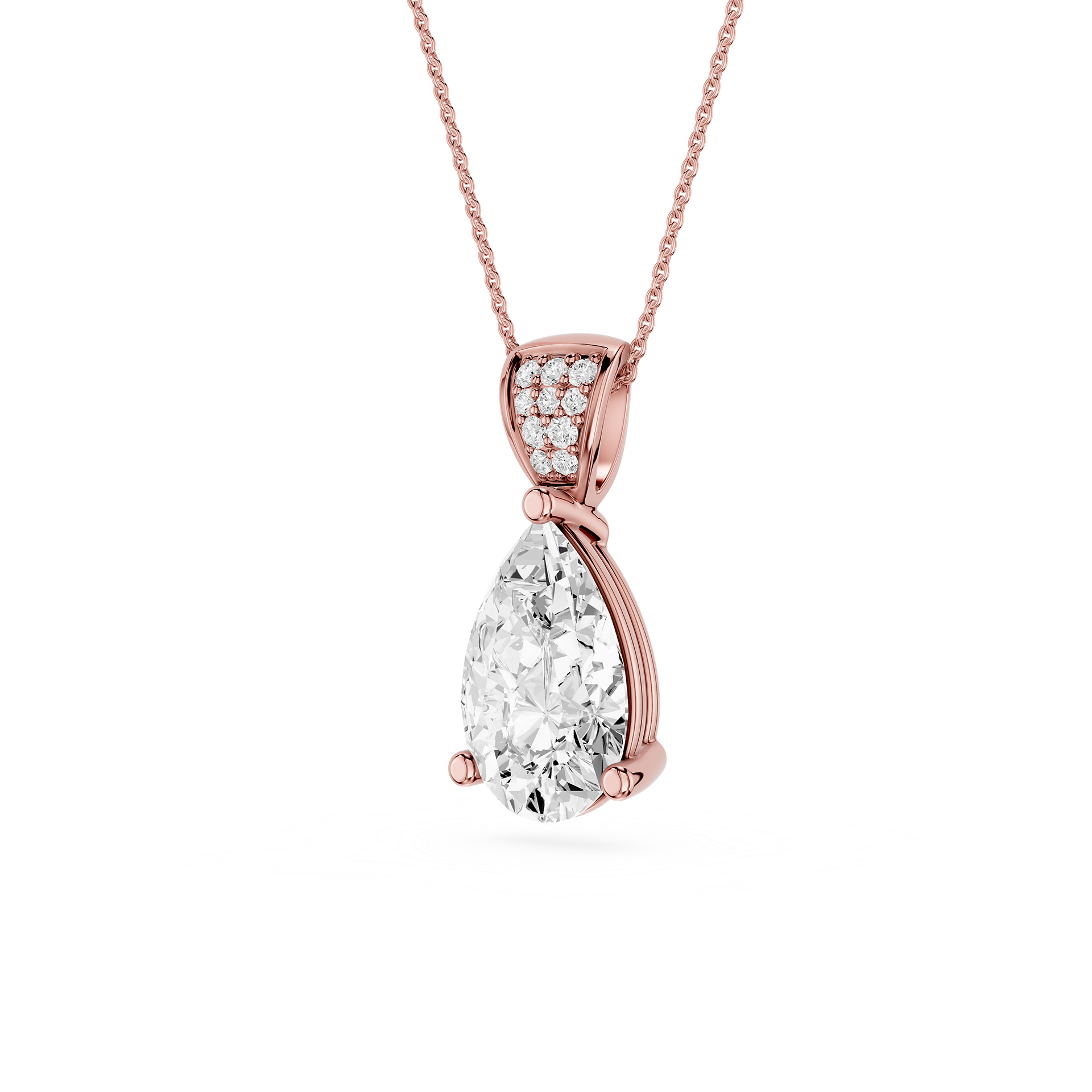 Pear Lab Grown Diamond Solitaire Pendant Necklace