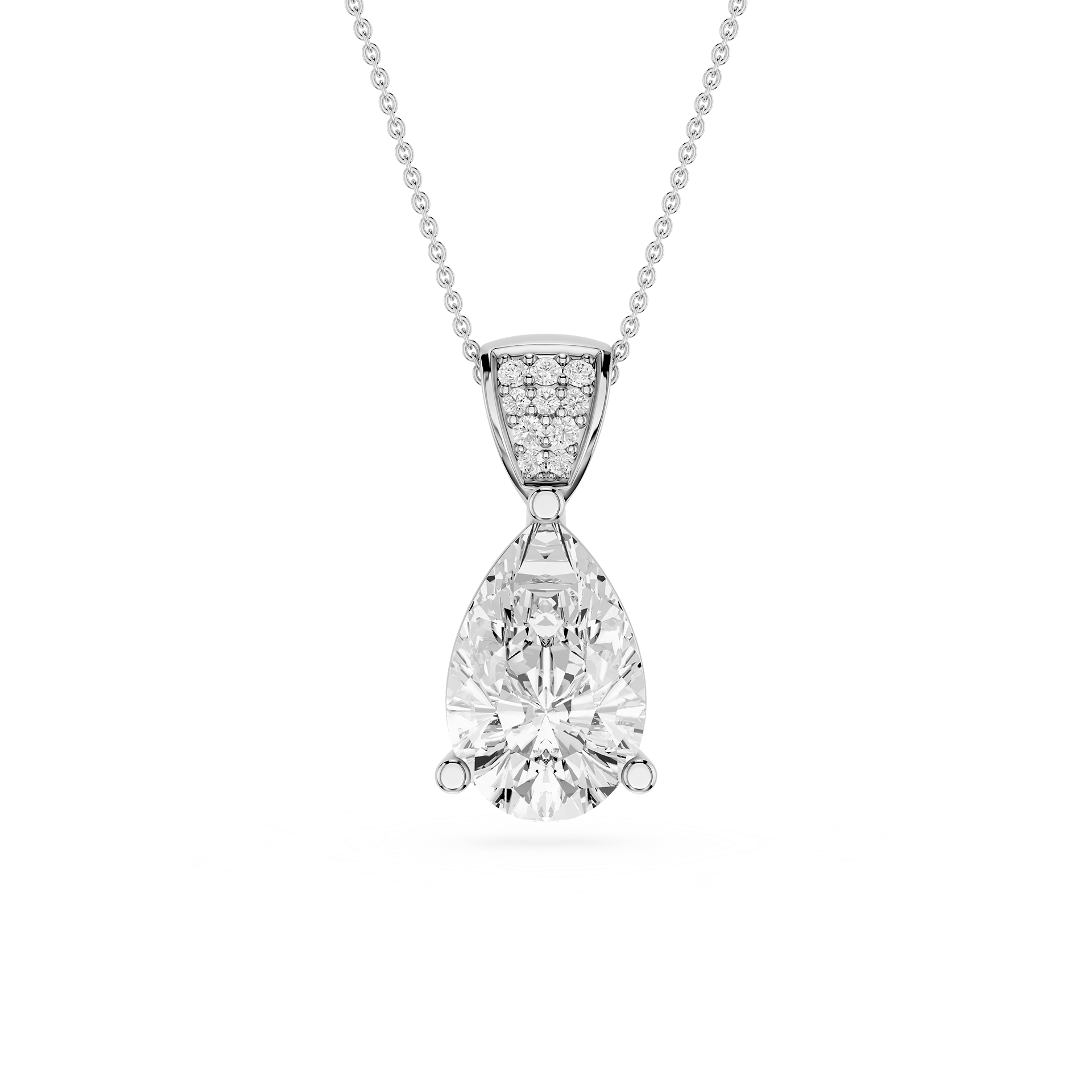 Pear Lab Grown Diamond Solitaire Pendant Necklace