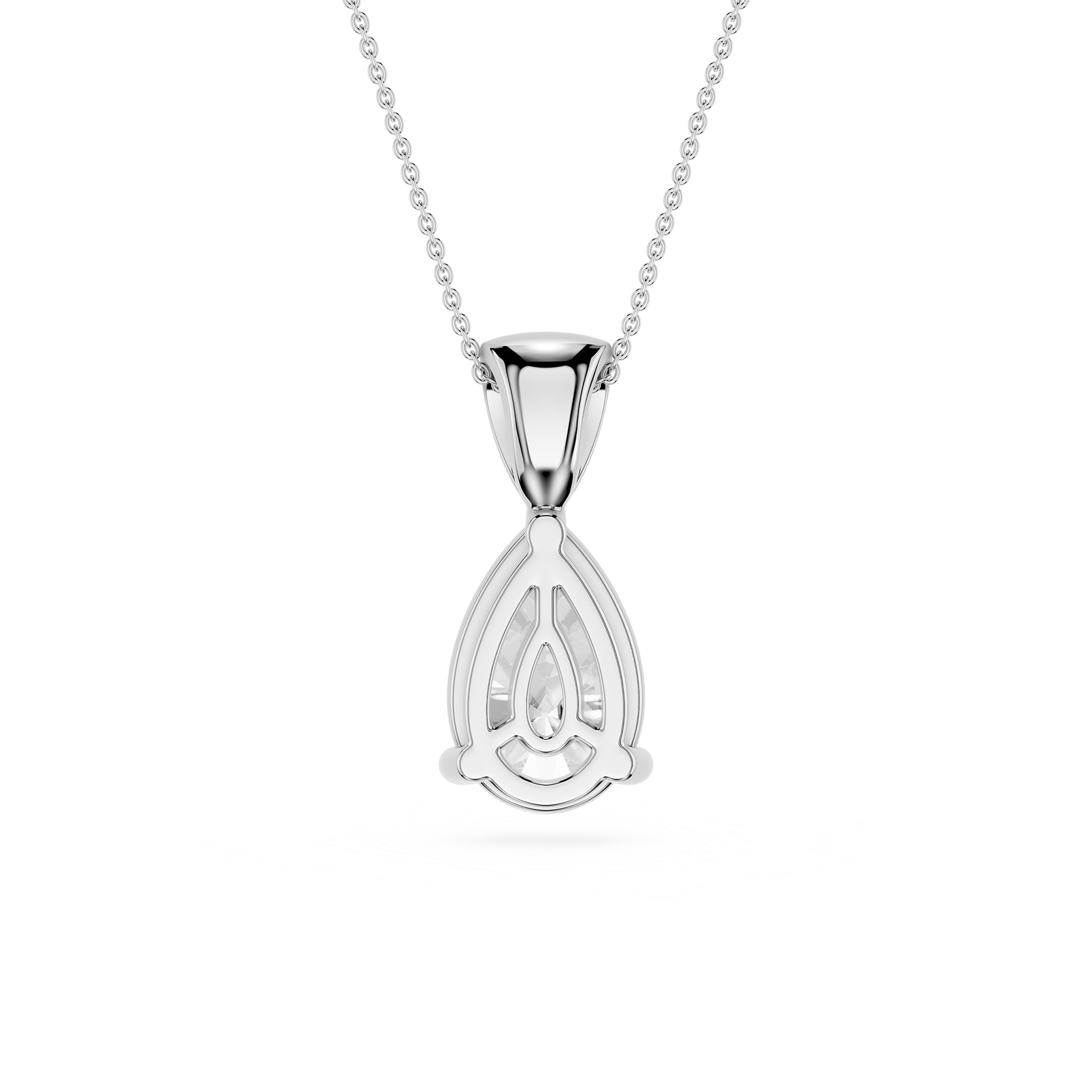 Pear Lab Grown Diamond Solitaire Pendant Necklace