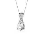 Pear Lab Grown Diamond Solitaire Pendant Necklace