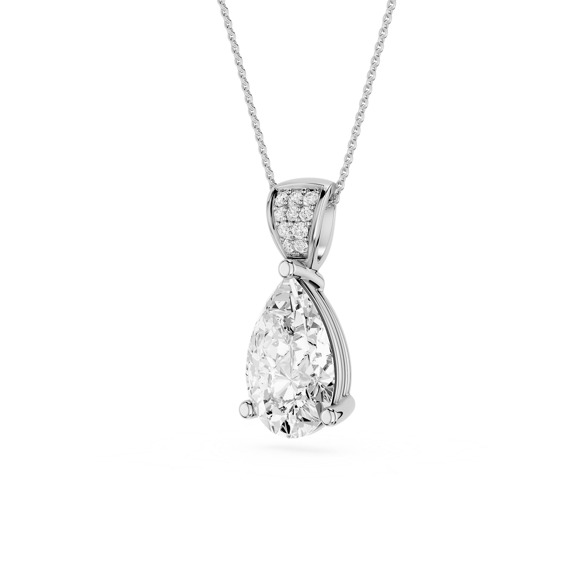Pear Lab Grown Diamond Solitaire Pendant Necklace