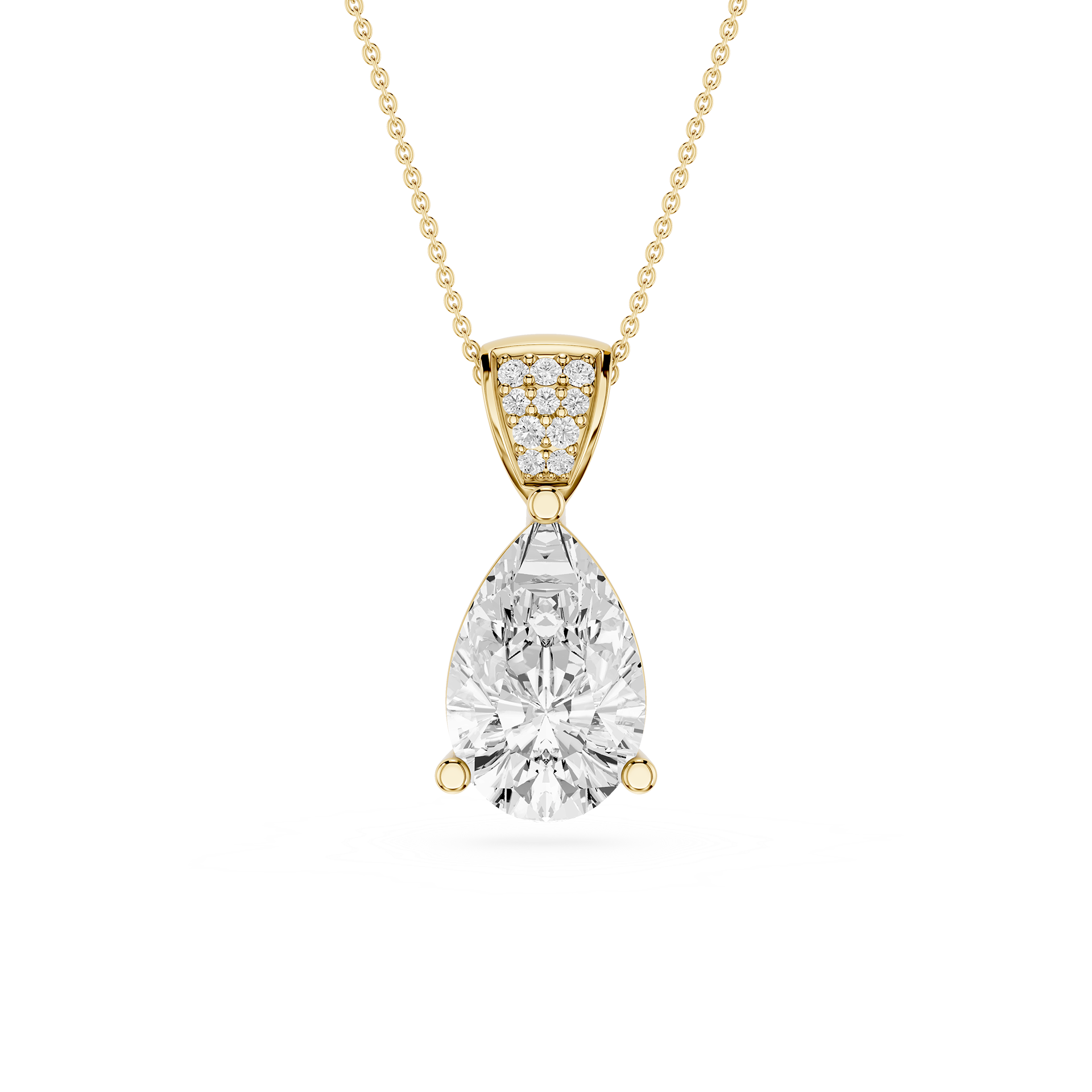 Pear Lab Grown Diamond Solitaire Pendant Necklace