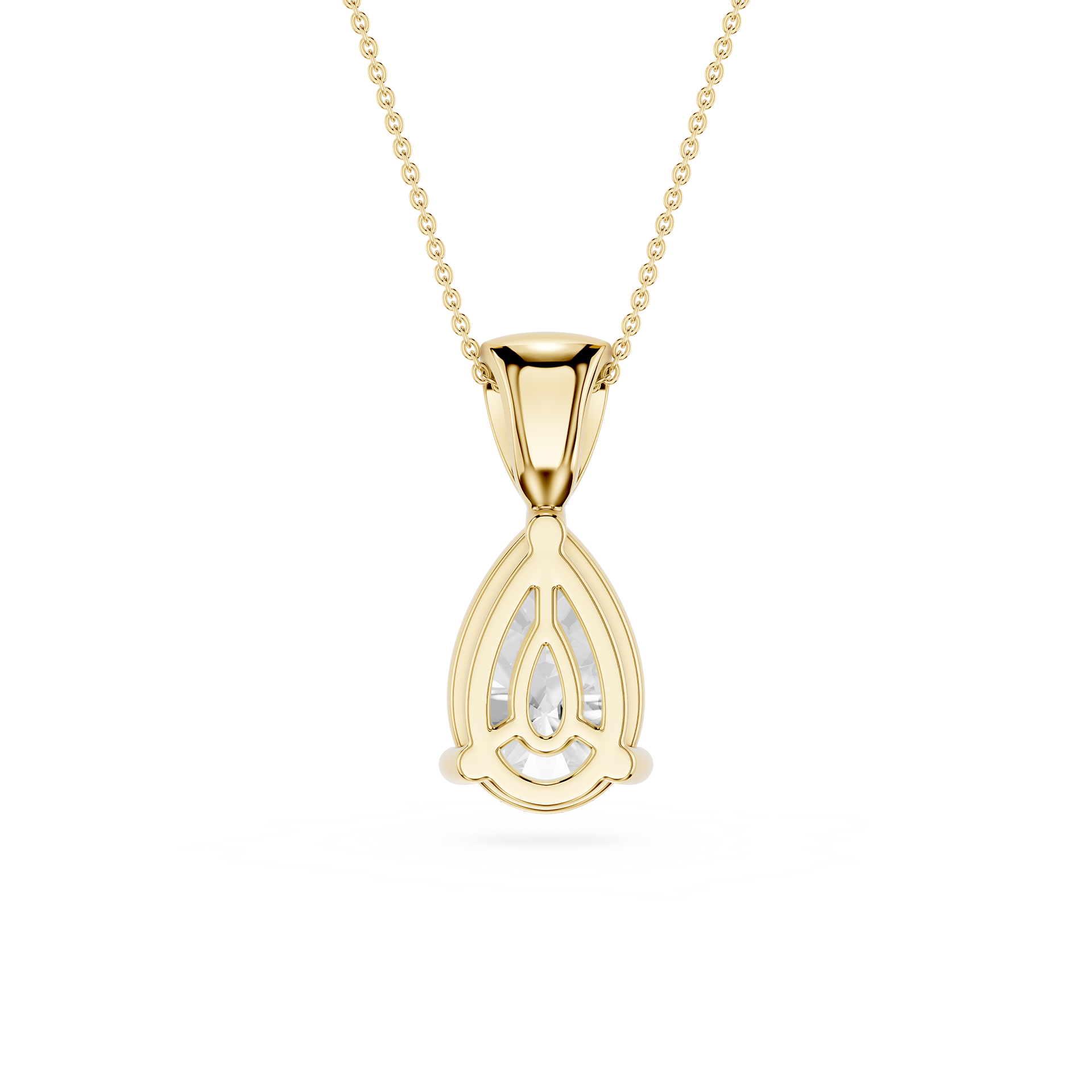 Pear Lab Grown Diamond Solitaire Pendant Necklace
