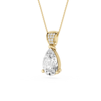 Pear Lab Grown Diamond Solitaire Pendant Necklace
