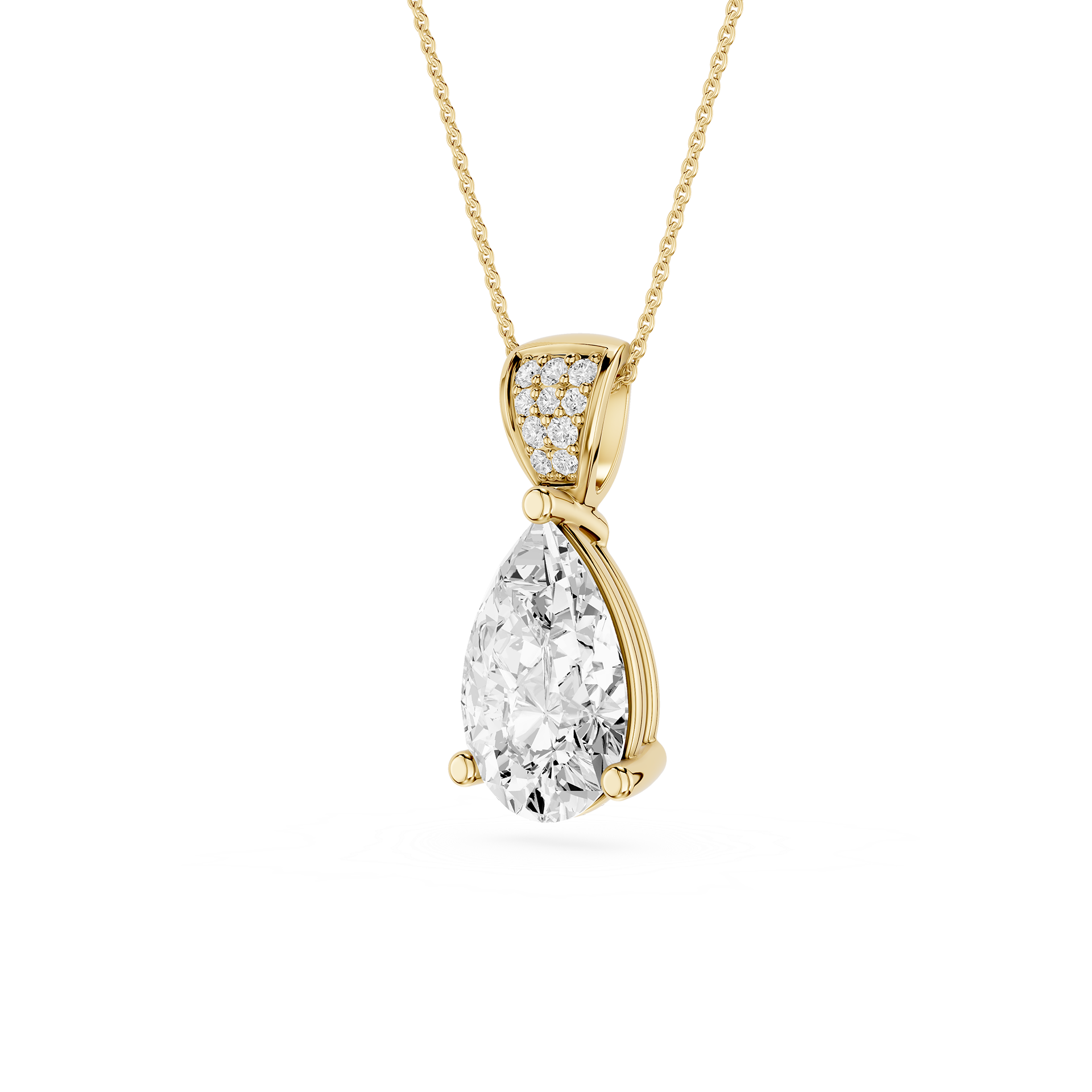 Pear Lab Grown Diamond Solitaire Pendant Necklace