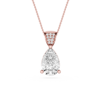 Pear Lab Grown Diamond Solitaire Pendant Necklace