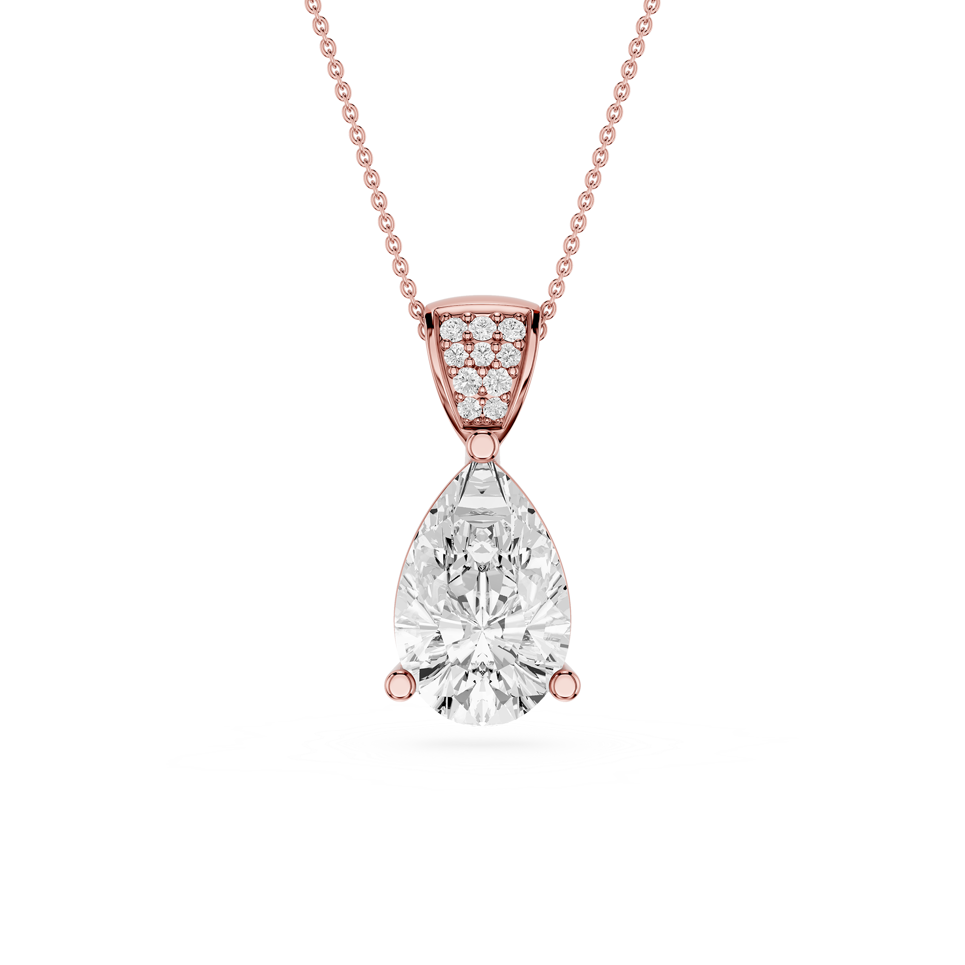 Pear Lab Grown Diamond Solitaire Pendant Necklace