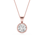 Round Lab Grown Diamond Bezel Pendant Necklace