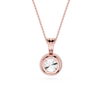Round Lab Grown Diamond Bezel Pendant Necklace