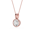 Round Lab Grown Diamond Bezel Pendant Necklace