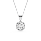 Round Lab Grown Diamond Bezel Pendant Necklace