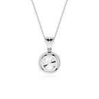 Round Lab Grown Diamond Bezel Pendant Necklace