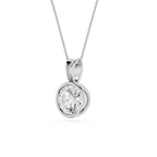 Round Lab Grown Diamond Bezel Pendant Necklace