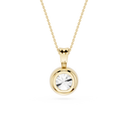Round Lab Grown Diamond Bezel Pendant Necklace