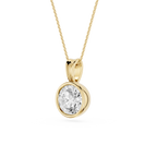Round Lab Grown Diamond Bezel Pendant Necklace