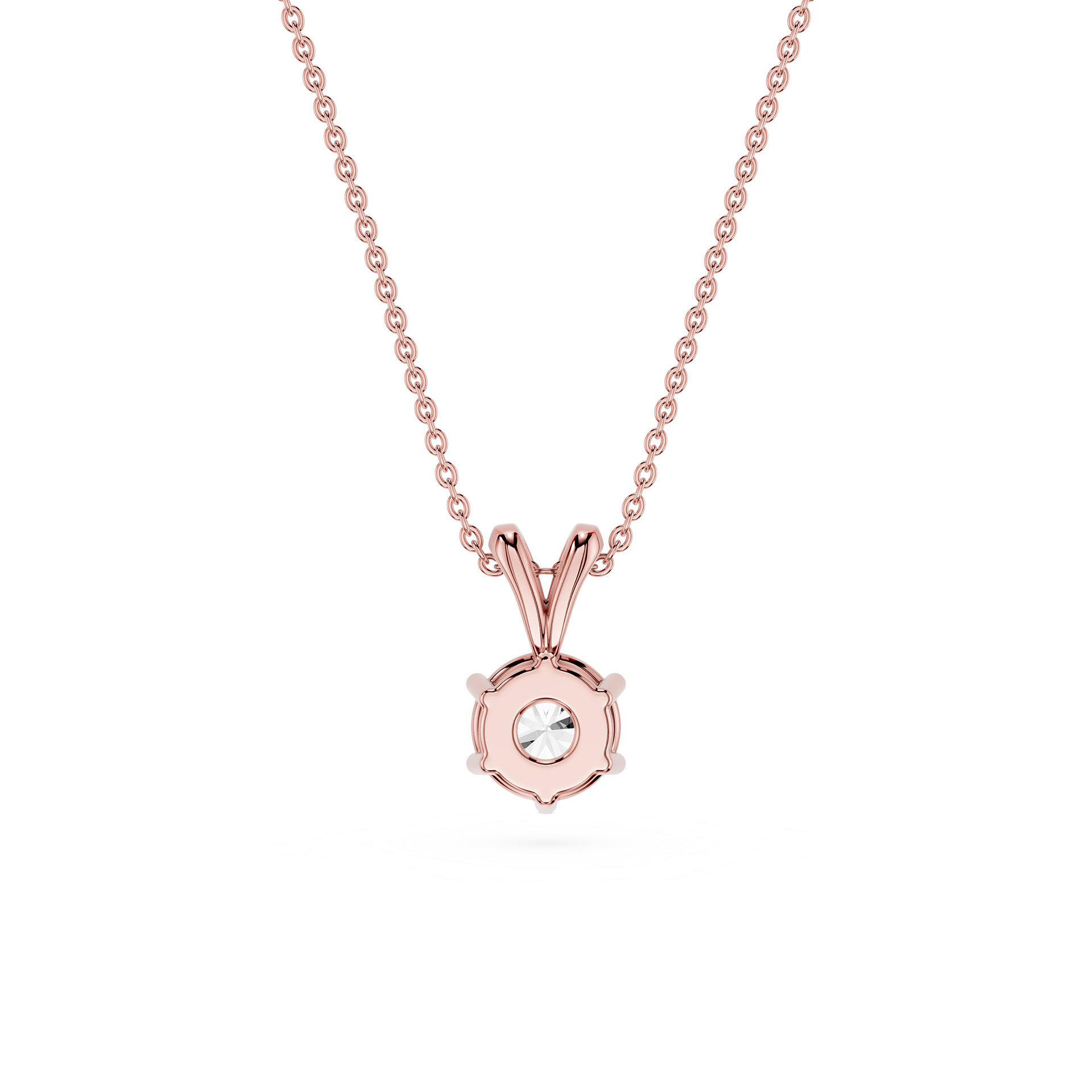Round Lab Grown Diamond Classic Pendant Necklace