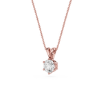 Round Lab Grown Diamond Classic Pendant Necklace