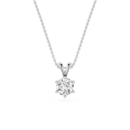Round Lab Grown Diamond Classic Pendant Necklace